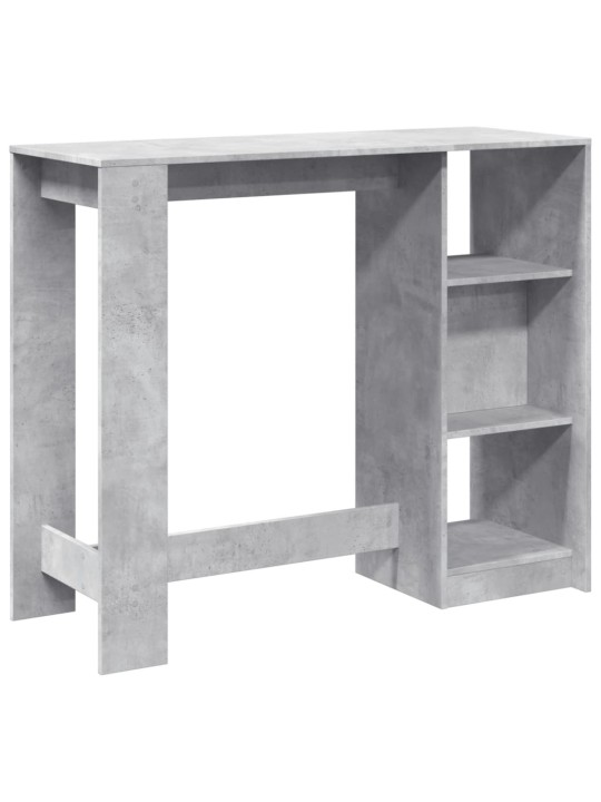 Barový stůl s policí betonově šedý 124 x 46 x 103,5 cm kompozit