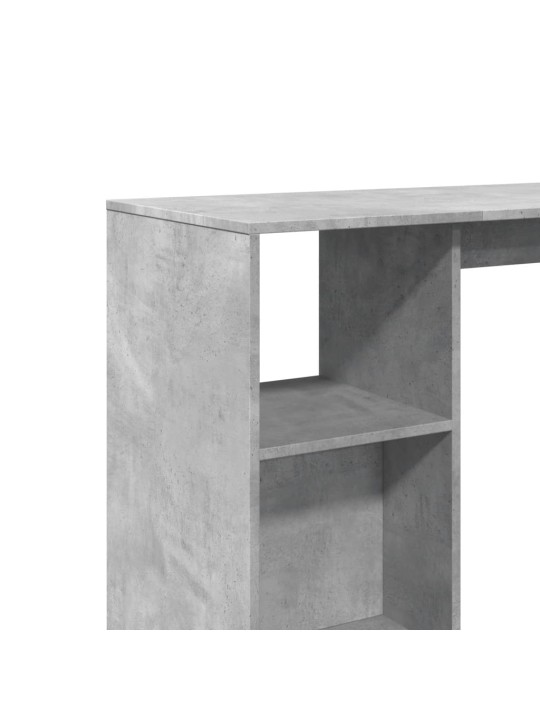 Barový stůl s policí betonově šedý 124 x 46 x 103,5 cm kompozit