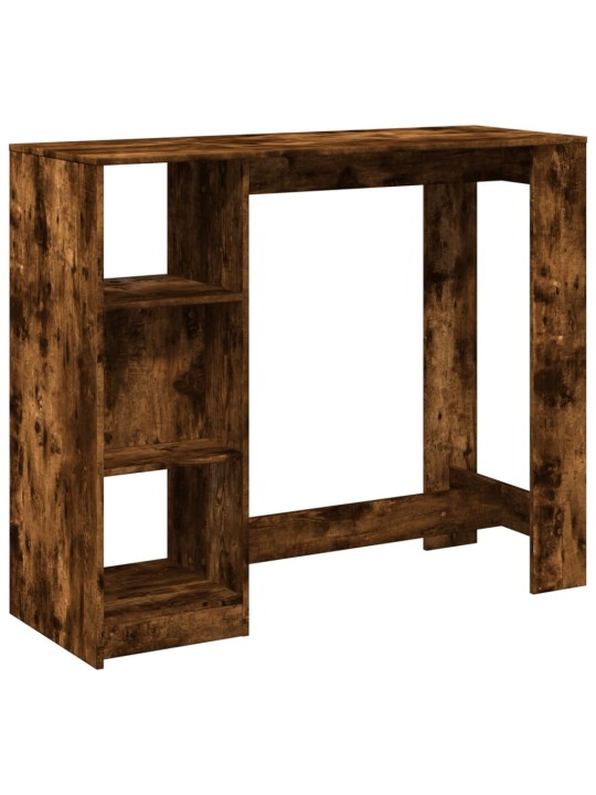 Barový stůl s policí kouřový dub 124 x 46 x 103,5 cm kompozit