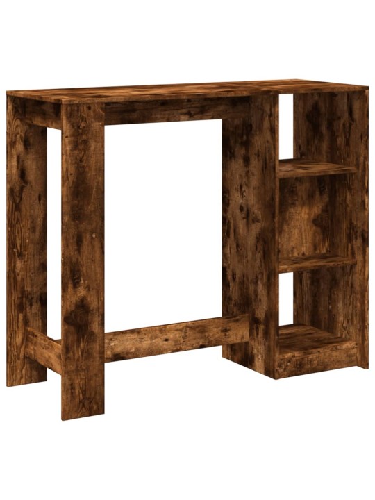 Barový stůl s policí kouřový dub 124 x 46 x 103,5 cm kompozit