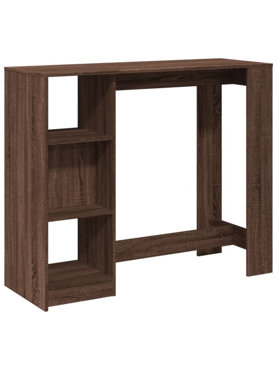 Barový stůl s policí hnědý dub 124 x 46 x 103,5 cm kompozit