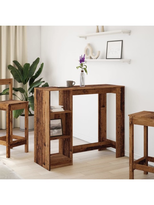 Barový stůl s policí old wood 124x46x103,5 cm kompozitní dřevo