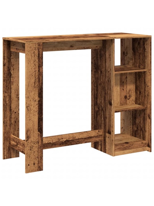 Barový stůl s policí old wood 124x46x103,5 cm kompozitní dřevo