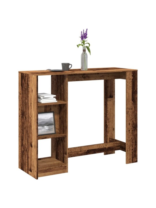 Barový stůl s policí old wood 124x46x103,5 cm kompozitní dřevo