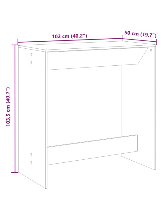 Barový stůl bílý 102 x 50 x 103,5 cm kompozitní dřevo