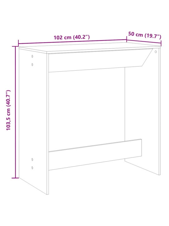 Barový stůl hnědý dub 102 x 50 x 103,5 cm kompozitní dřevo