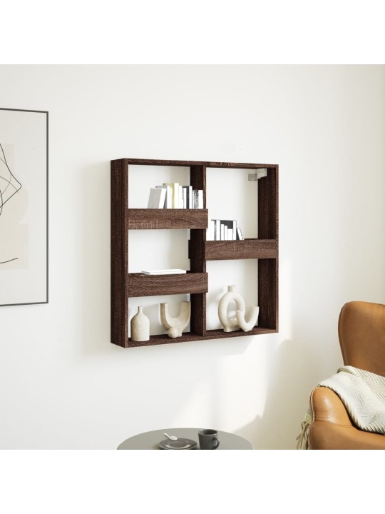 Nástěnná skříňka hnědý dub 80 x 15 x 80 cm kompozitní dřevo