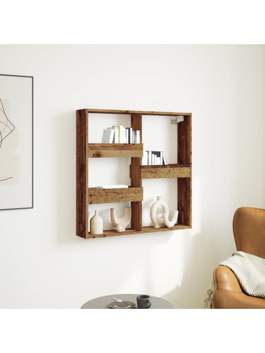 Nástěnná skříňka old wood 80 x 15 x 80 cm kompozitní dřevo