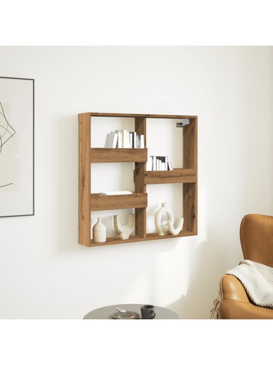 Nástěnná skříňka hnědý dub 80 x 15 x 80 cm kompozitní dřevo