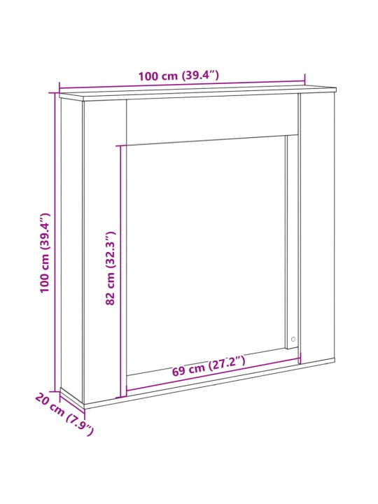 Krbová obestavba bílá 100 x 20 x 100 cm kompozitní dřevo