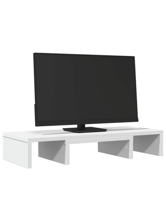 Stojan na monitor bílý 60 x 24 x 10,5 cm kompozitní dřevo