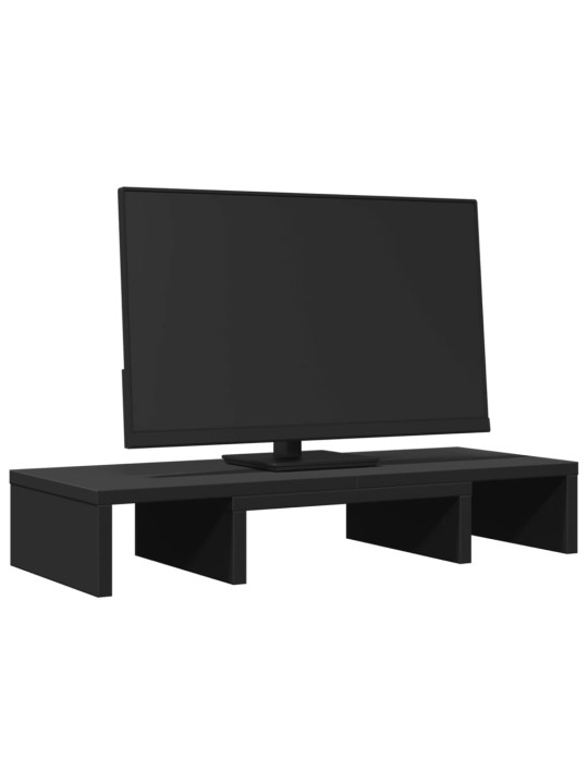 Stojan na monitor černý 60 x 24 x 10,5 cm kompozitní dřevo