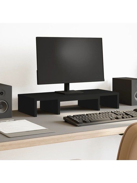 Stojan na monitor černý 60 x 24 x 10,5 cm kompozitní dřevo