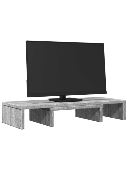 Stojan na monitor šedý sonoma 60x24x10,5 cm kompozitní dřevo