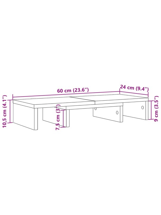 Stojan na monitor dub artisan 60x24x10,5 cm kompozitní dřevo