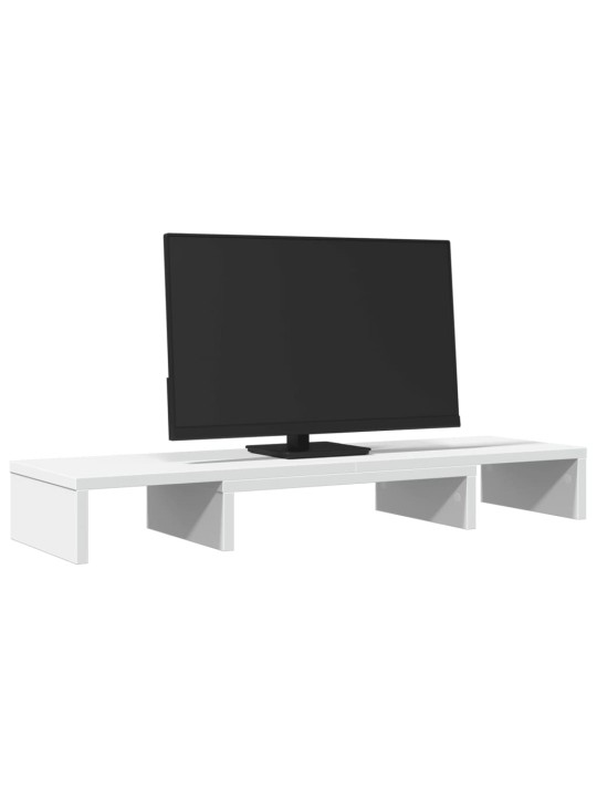 Stojan na monitor bílý 80 x 24 x 10,5 cm kompozitní dřevo