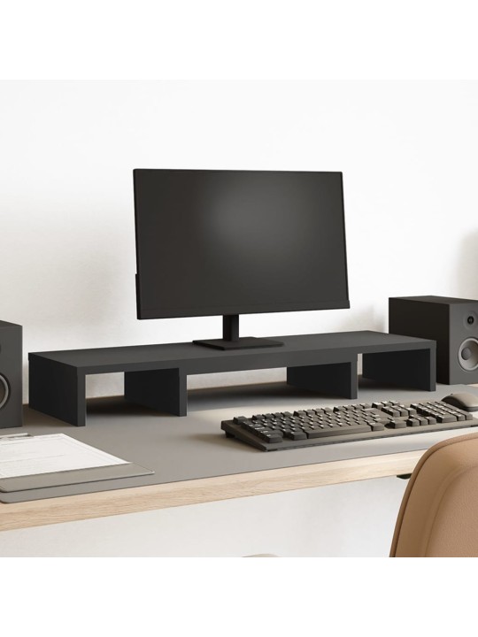 Stojan na monitor černý 80 x 24 x 10,5 cm kompozitní dřevo