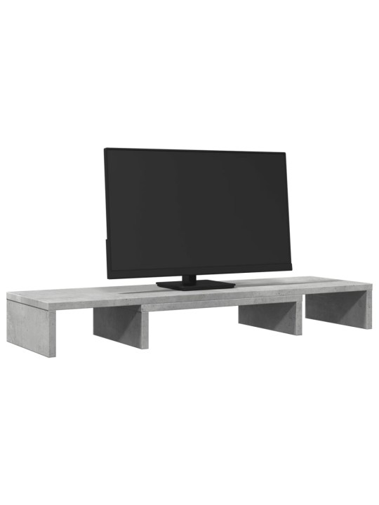 Stojan na monitor betonově šedý 80x24x10,5 cm kompozitní dřevo