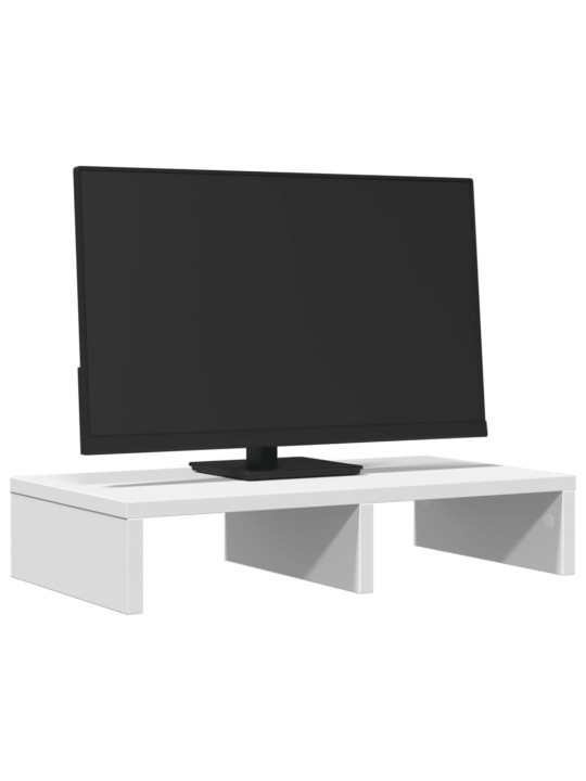 Stojan na monitor bílý 50 x 27 x 10 cm kompozitní dřevo