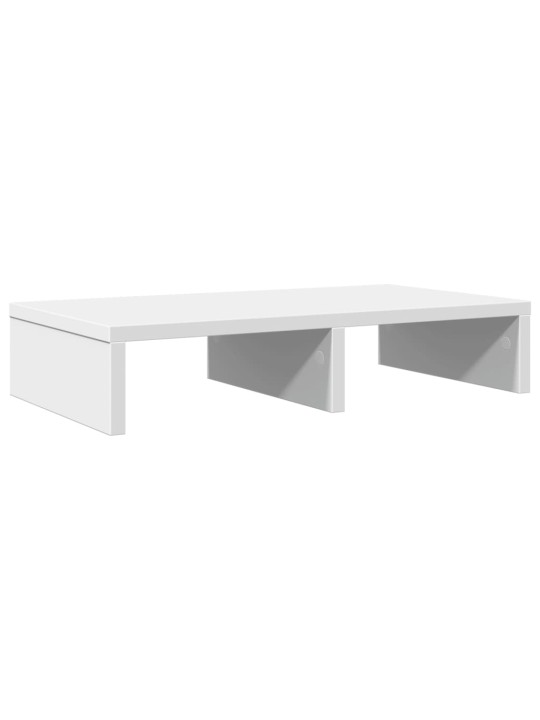 Stojan na monitor bílý 50 x 27 x 10 cm kompozitní dřevo