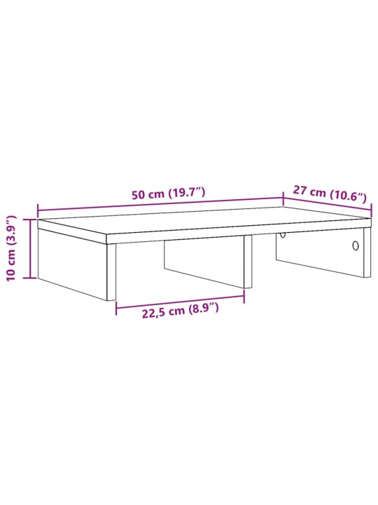 Stojan na monitor betonově šedý 50x27x10 cm kompozitní dřevo