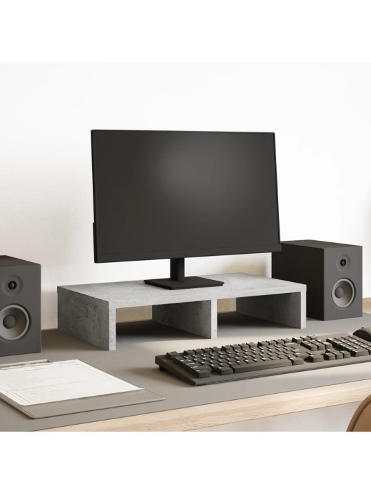 Stojan na monitor betonově šedý 50x27x10 cm kompozitní dřevo