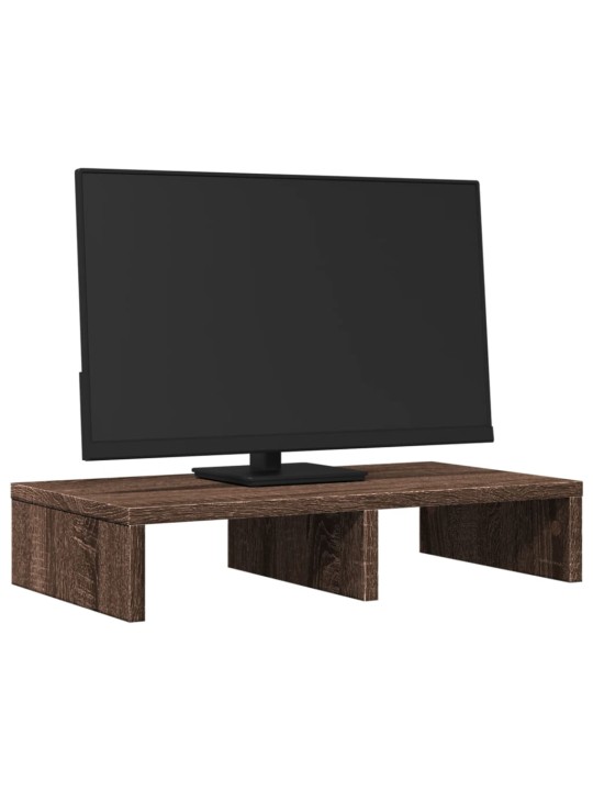Stojan na monitor hnědý dub 50 x 27 x 10 cm kompozitní dřevo