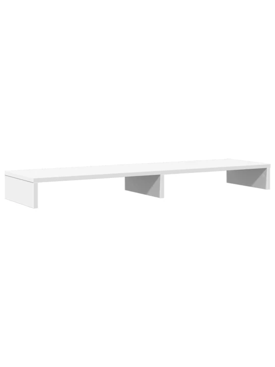 Stojan na monitor bílý 100 x 27 x 10 cm kompozitní dřevo