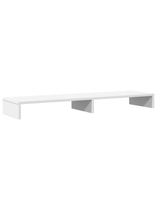 Stojan na monitor bílý 100 x 27 x 10 cm kompozitní dřevo