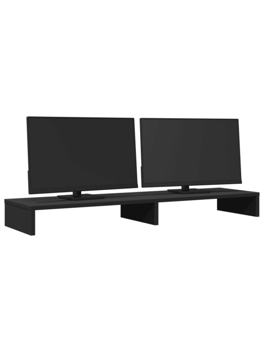 Stojan na monitor černý 100 x 27 x 10 cm kompozitní dřevo