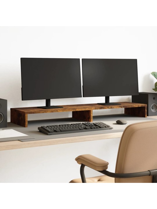 Stojan na monitor kouřový dub 100 x 27 x 10 cm kompozitní dřevo