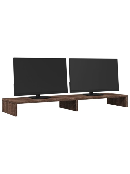 Stojan na monitor hnědý dub 100 x 27 x 10 cm kompozitní dřevo