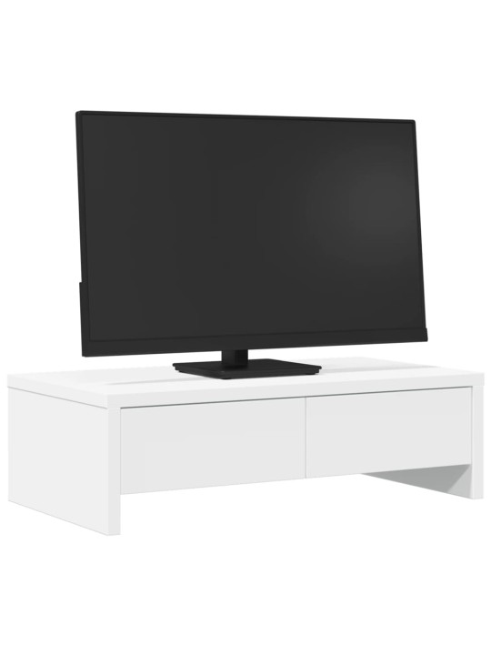 Stojan na monitor se zásuvkami bílý 50 x 27 x 15 cm kompozit