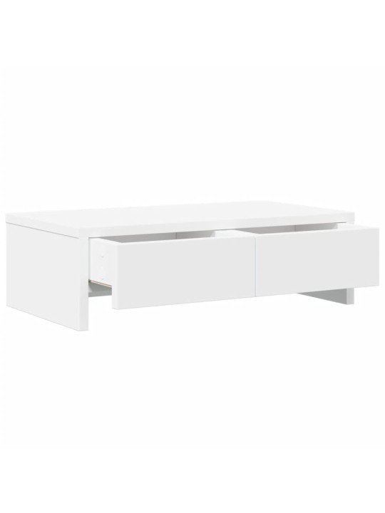 Stojan na monitor se zásuvkami bílý 50 x 27 x 15 cm kompozit