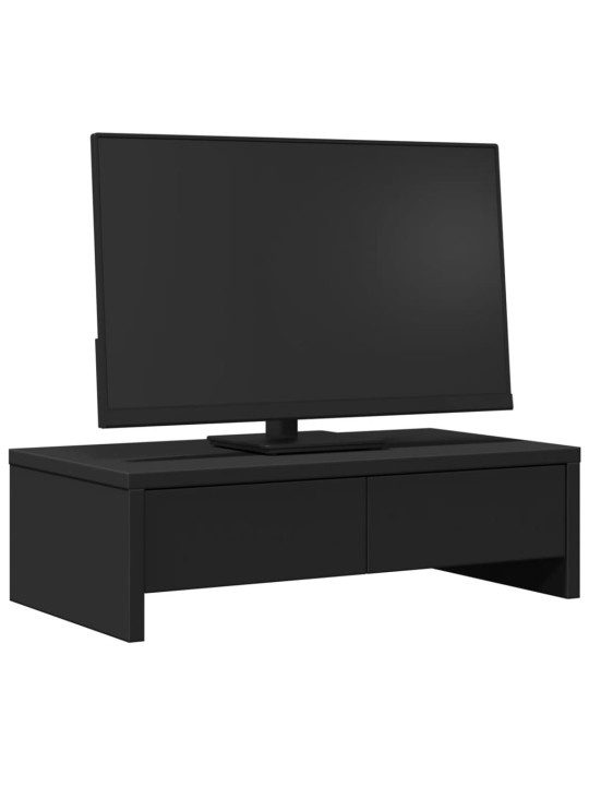 Stojan na monitor se zásuvkami černý 50 x 27 x 15 cm kompozit