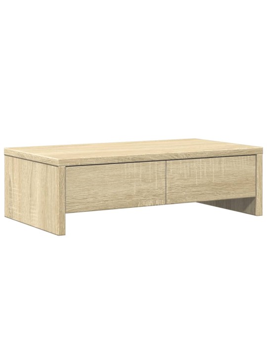 Stojan na monitor se zásuvkami dub sonoma 50x27x15 cm kompozit