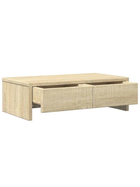 Stojan na monitor se zásuvkami dub sonoma 50x27x15 cm kompozit
