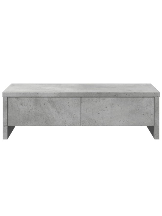 Stojan na monitor se zásuvkami betonově šedý 50 x 27 x 15 cm
