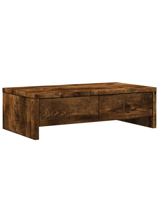 Stojan na monitor se zásuvkami kouřový dub 50x27x15 cm kompozit