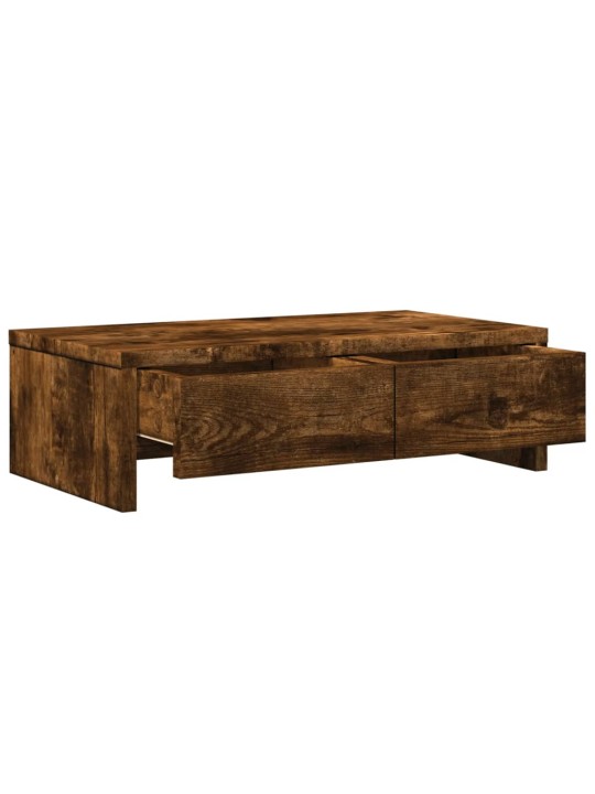 Stojan na monitor se zásuvkami kouřový dub 50x27x15 cm kompozit