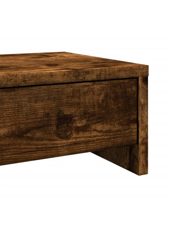 Stojan na monitor se zásuvkami kouřový dub 50x27x15 cm kompozit