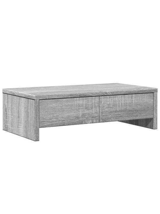 Stojan na monitor se zásuvkami šedý sonoma 50x27x15 cm kompozit