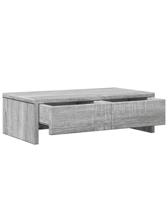 Stojan na monitor se zásuvkami šedý sonoma 50x27x15 cm kompozit