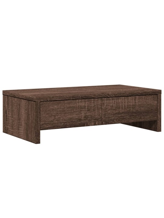 Stojan na monitor se zásuvkami hnědý dub 50x27x15 cm kompozit