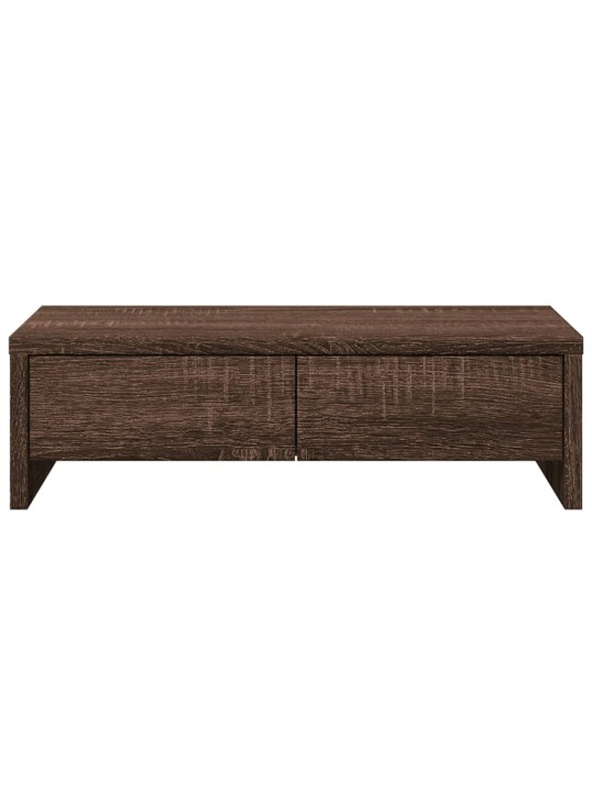 Stojan na monitor se zásuvkami hnědý dub 50x27x15 cm kompozit