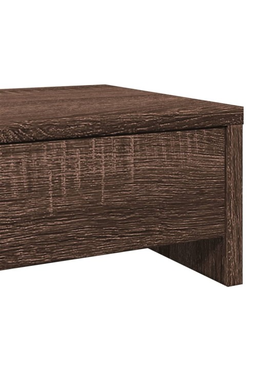 Stojan na monitor se zásuvkami hnědý dub 50x27x15 cm kompozit