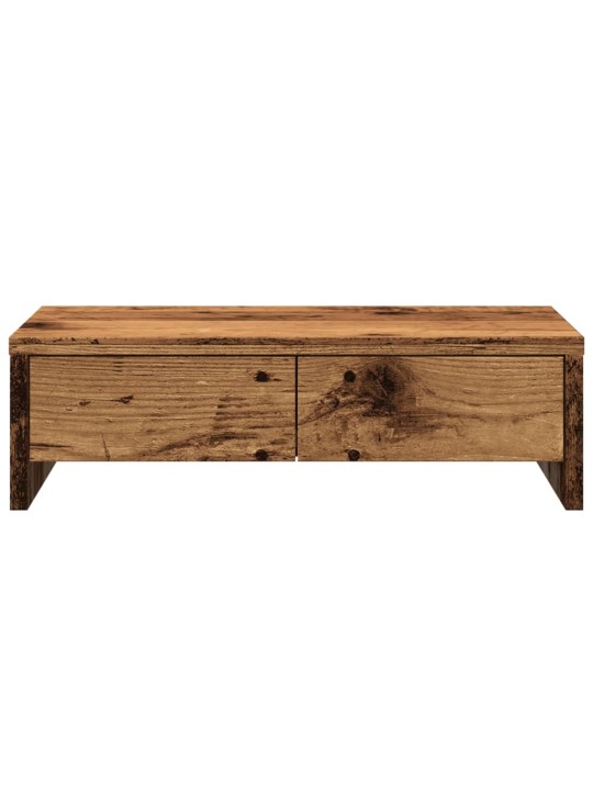 Stojan na monitor se zásuvkami old wood 50x27x15 cm kompozit