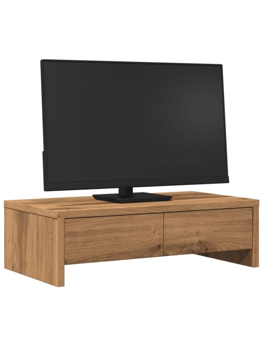 Stojan na monitor se zásuvkami dub artisan 50x27x15 cm kompozit