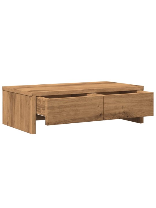 Stojan na monitor se zásuvkami dub artisan 50x27x15 cm kompozit
