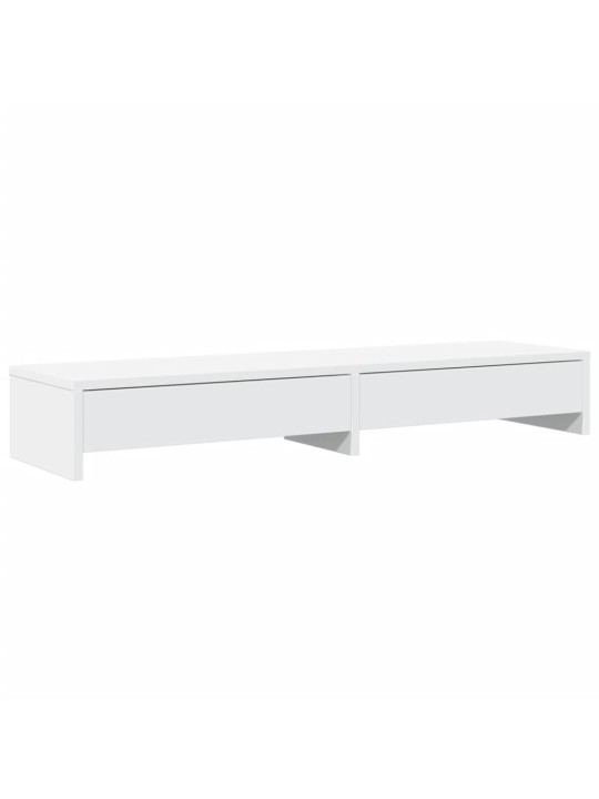 Stojan na monitor se zásuvkami bílý 100x27x15 cm kompozit